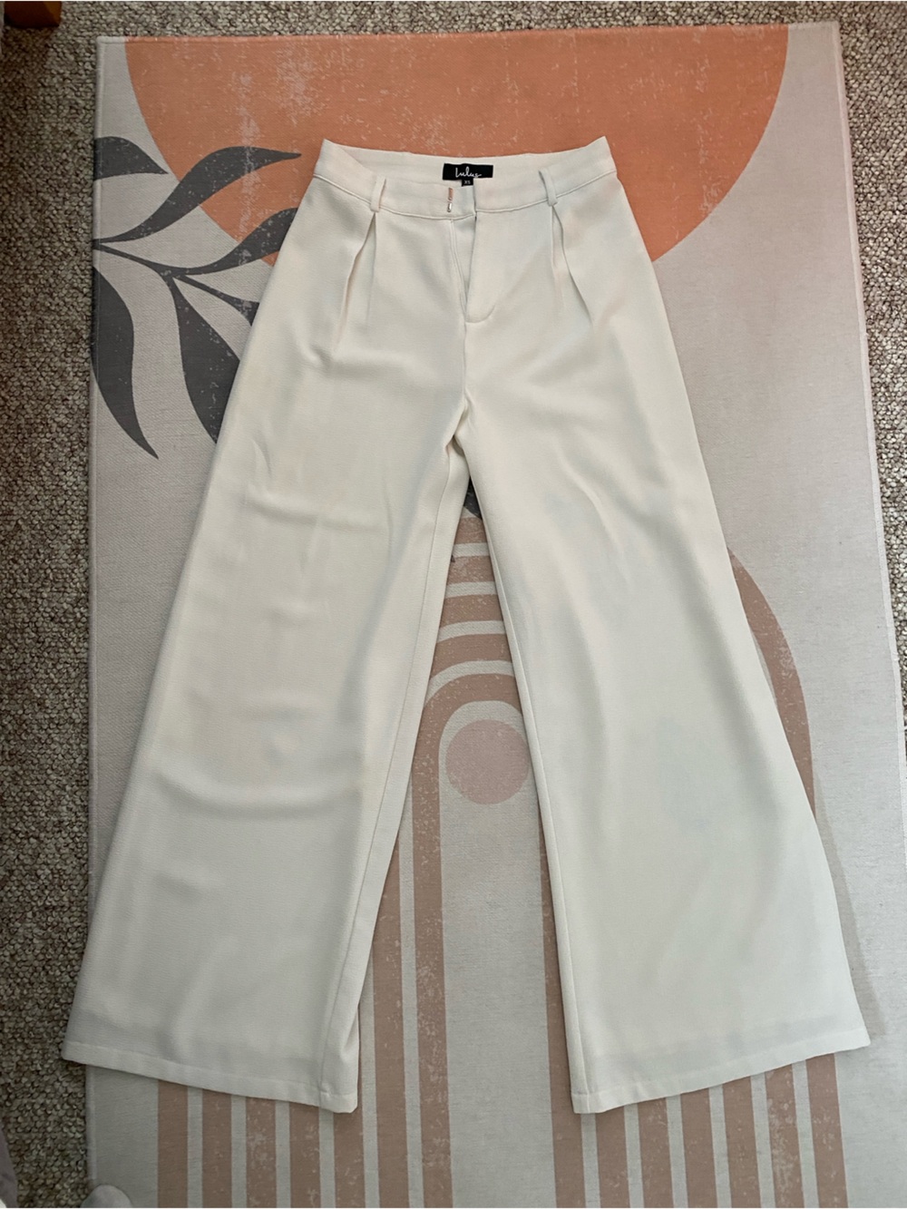 Lulus Cream Wide-Leg Stretch Pants
